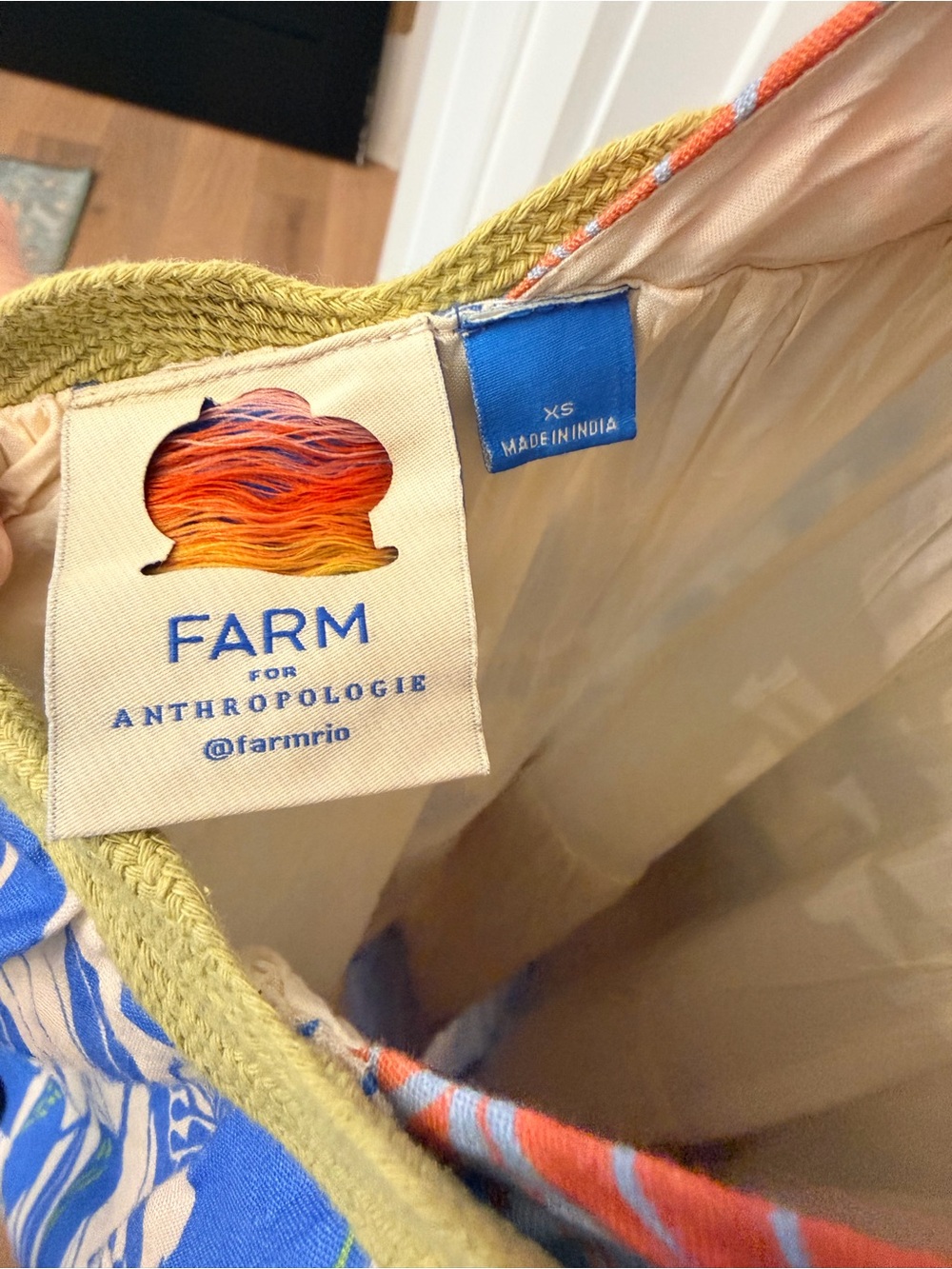 FARM Rio for Anthropologie - blue Coral & White Tiered Floral Midi Dress - Picture 5 of 5